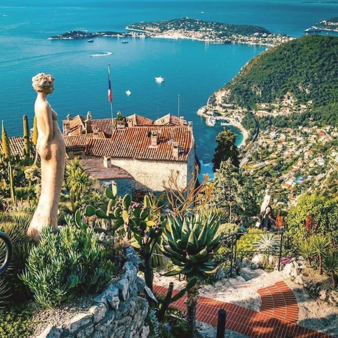 Studio rénové avec parking et terrasse à Eze village Èze Exterior foto